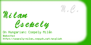 milan csepely business card